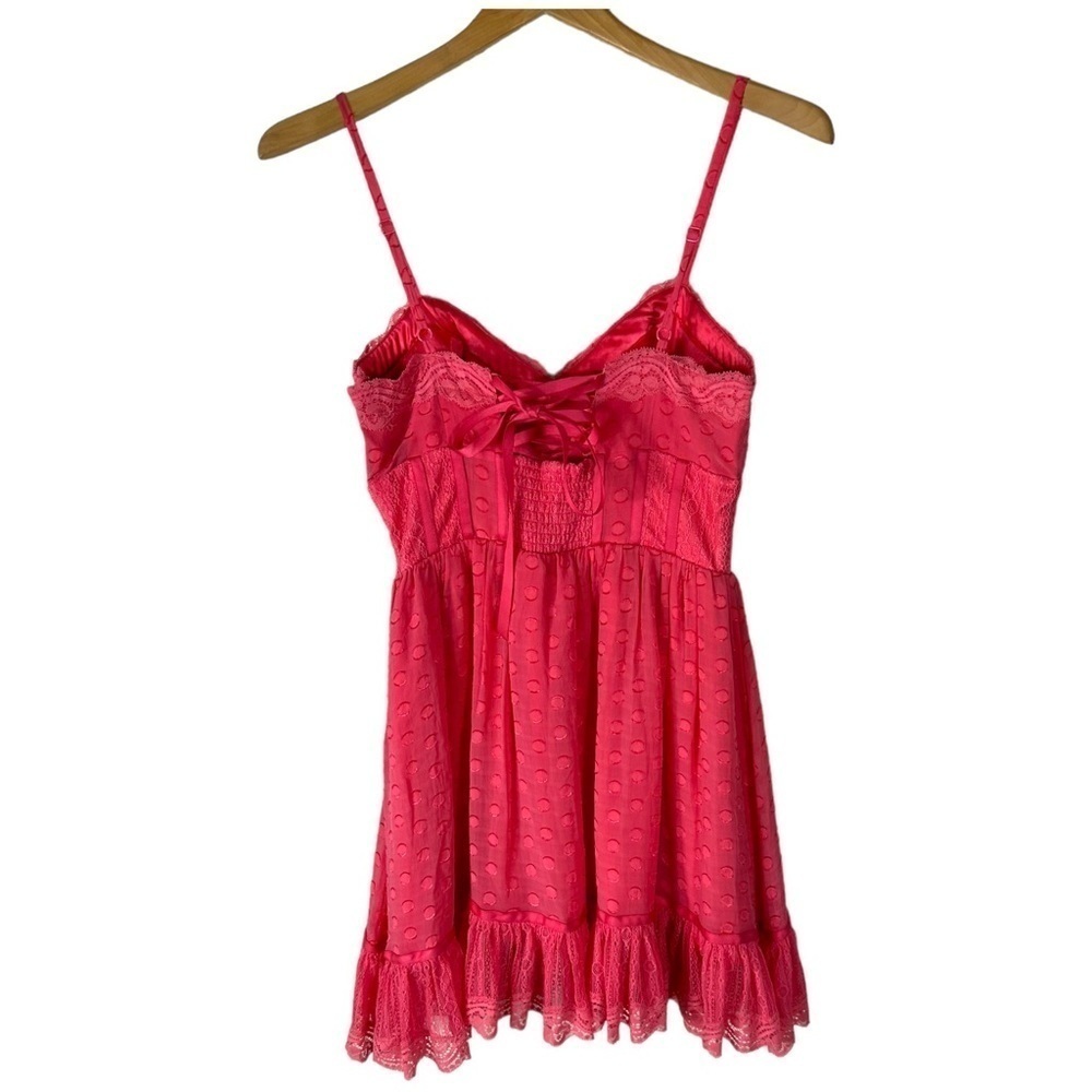 Bebe Mini Chiffon Back Lace Up Pink Dress Size XS - Picture 7 of 7